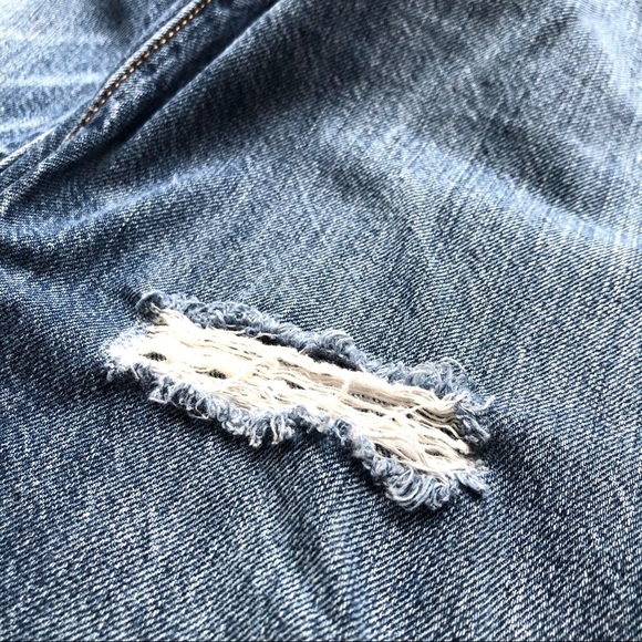 Levi's 501 High Rise Jeans Distressed Button Fly Medium Denim - Picture 12 of 14